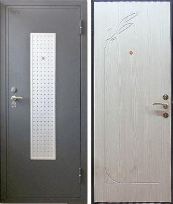 Входная дверь Стальной портье Техно + ПВХ Белый дуб